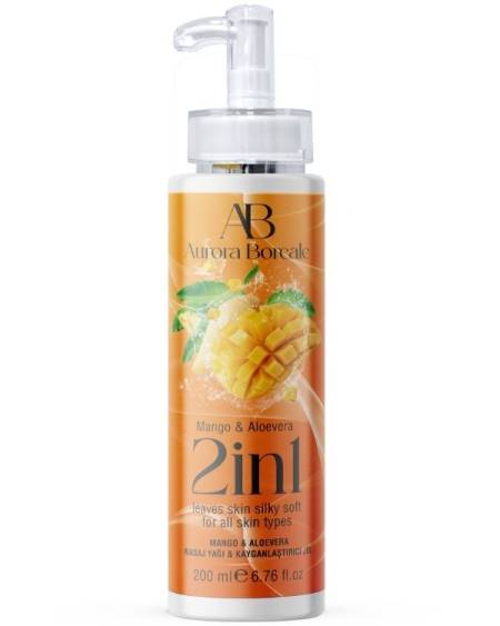 Aurora Boreale 2si1 Arada Mango Alovera Aromalı Masaj Yağı & Kayganlaştırıcı Jel 200 ML