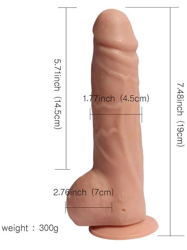 Big Detective Şarjlı Uzaktan Kumandalı Titreşimli Gerçekçi Dildo 19 cm - Görsel 2