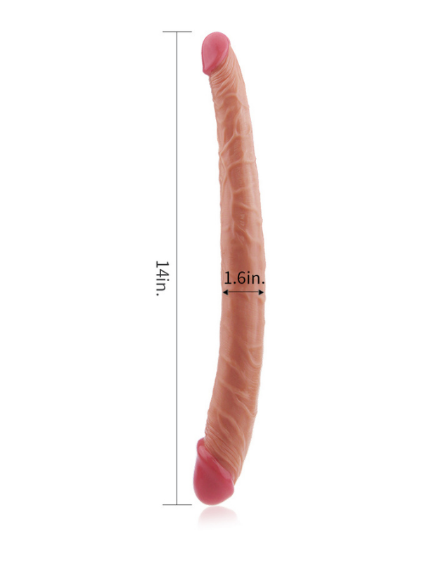 Censan 14 İnç King Size Realistic Ladykiller Tapered Double Penetration - Görsel 4