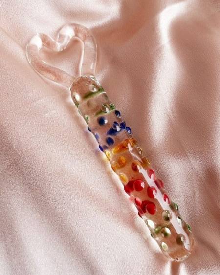 CENSAN 19cm Tırtıklı Yüzeyli Renli Anal ve Vajinal Dildo