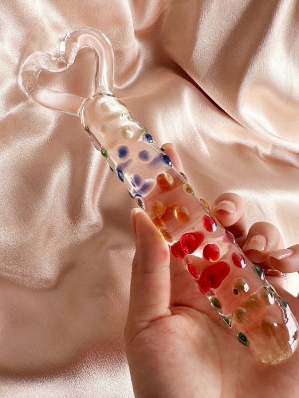 CENSAN 19cm Tırtıklı Yüzeyli Renli Anal ve Vajinal Dildo - Görsel 4