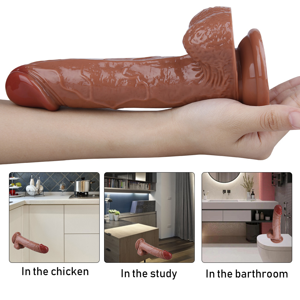 Censan 20CM Gerçekçi Kahverengi Dildo Penis - Görsel 4