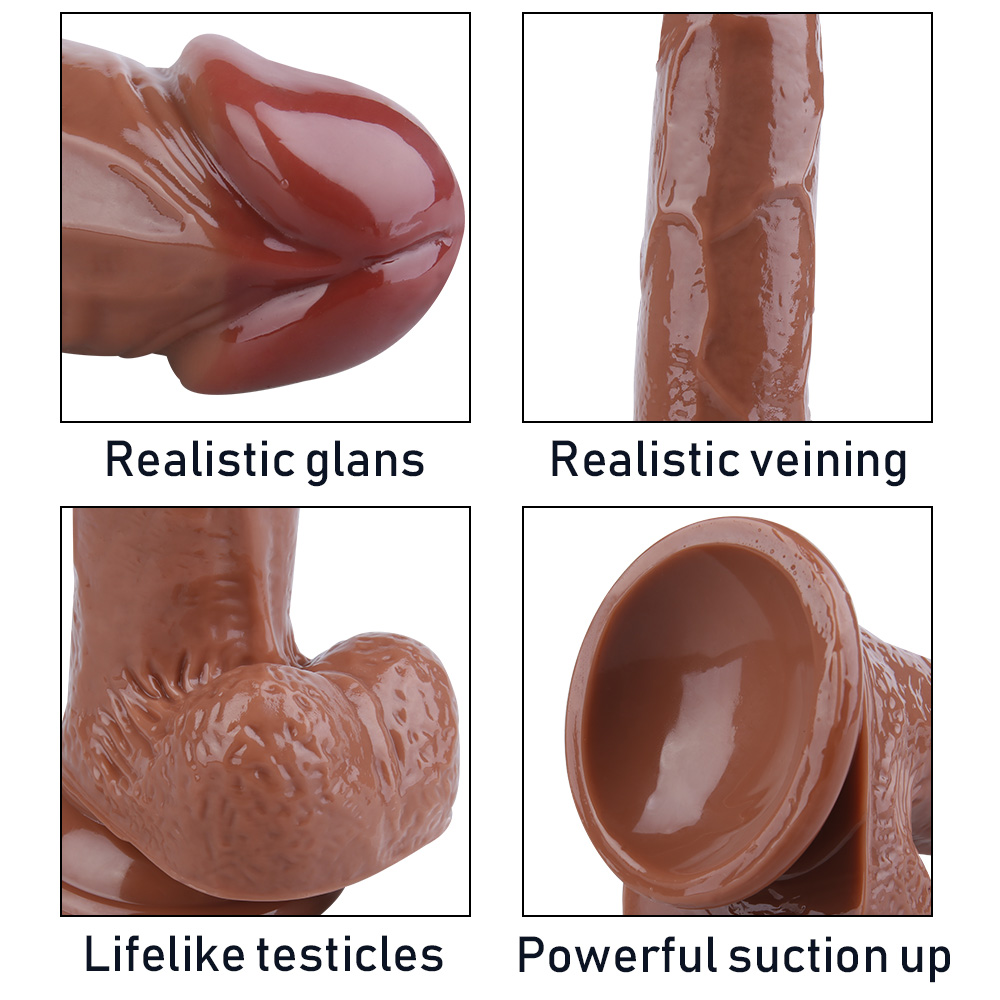 Censan 20CM Gerçekçi Kahverengi Dildo Penis - Görsel 5