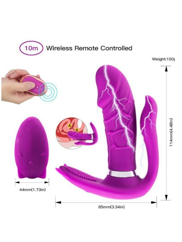 Censan 3’ü 1 Arada Uzaktan Kumandalı Giyilebilir Clitoris ve G-Spot Titreşimli Vibratör - Görsel 2