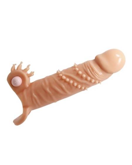 Censan 4 cm Dolgu Uzatmalı Titreşimli Penis Kılıfı
