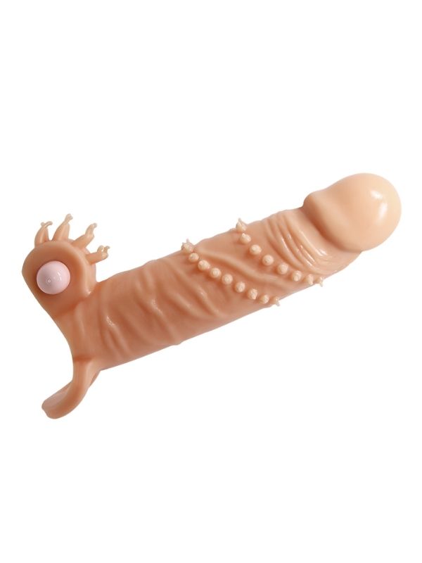 Censan 4 cm Dolgu Uzatmalı Titreşimli Penis Kılıfı