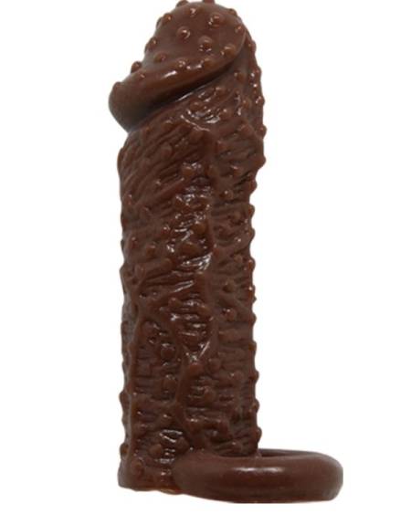 Censan 4 cm Uzatmalı Damarlı Penis Kılıfı Esmer