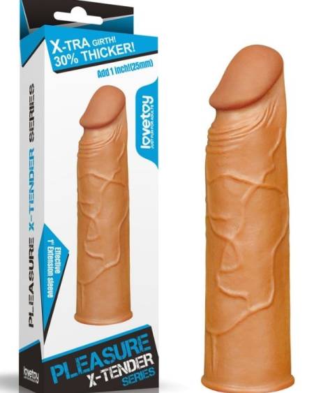 Censan Add 1" Pleasure X Tender Penis Sleeve Brown