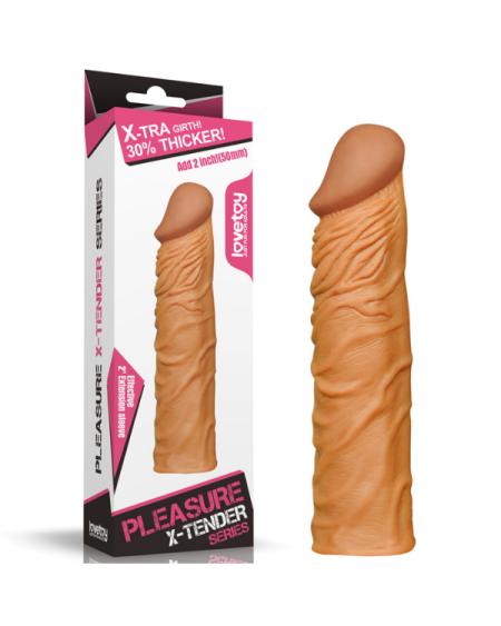Censan Add 2" Pleasure X Tender Penis Sleeve Brown