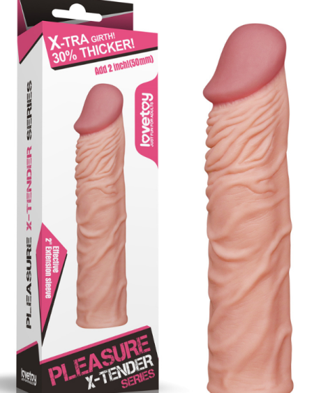 Censan Add 2" Pleasure X Tender Penis Sleeve Flesh