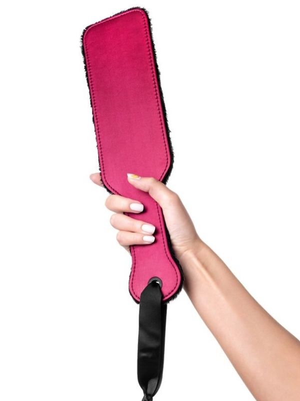 Censan Anonymo BDSM Kırbaç 0009 Kadife Kadife Kırmızı 37 cm - Görsel 3