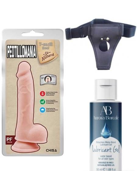 Censan Belden Bağlamalı Kayganlaştırıcı Set Peotillomania 19.5cm Gerçekçi Dildo