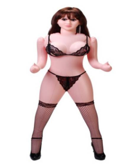 Censan Black Doll Siyah Saçlı Şişme Bebek