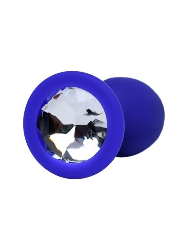 Censan Brilliant Anal Plug Mavi beyaz kristalli 7 cm 26 g - Görsel 3