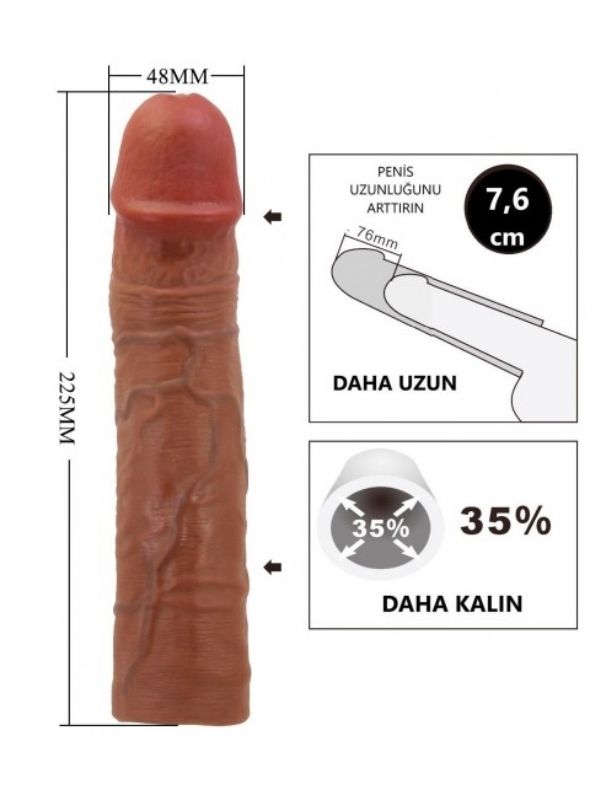 Censan Chelsea Gerçek Hissiyatlı Uzatıcı Penis Kılıfı Brown - Görsel 2