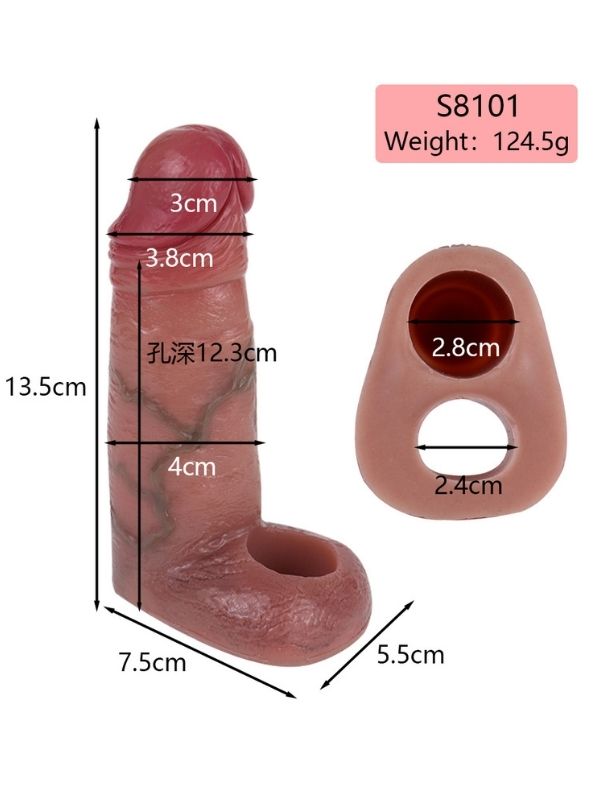 Censan Dolgulu Testis Geçmeli Penis Kılıfı Model no: S8101 - Görsel 2