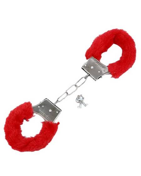 Censan Fetiş Fantezi Kırmızı Peluşlu Metal Kelepçe