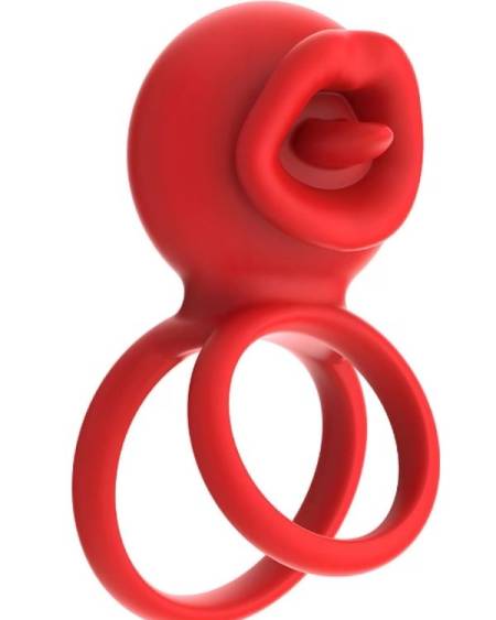Censan G-Noktası Uyarımlı Dönen (swing) Haraketli Dilli Titreşimli Penis Halkası – Çift Yönlü Zevk