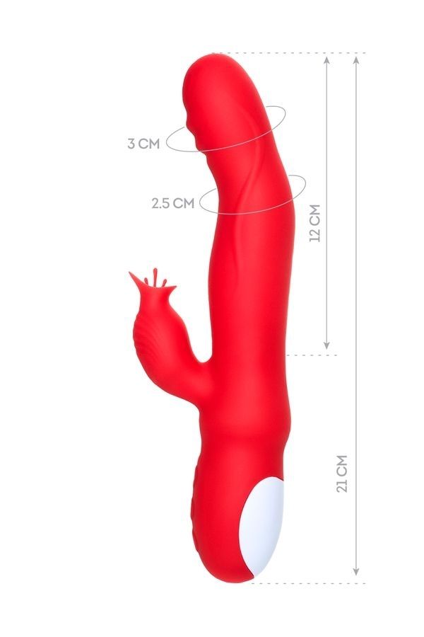 Censan Jos Redli 21cm Kırmızı Klitoral Uyarıcılı Vibratör - Görsel 2