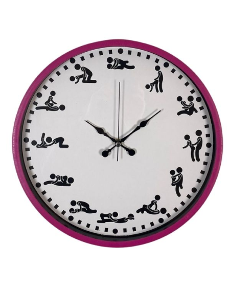Censan Kamasutra Temalı (Pozizyonlu) Duvar Saati Pembe