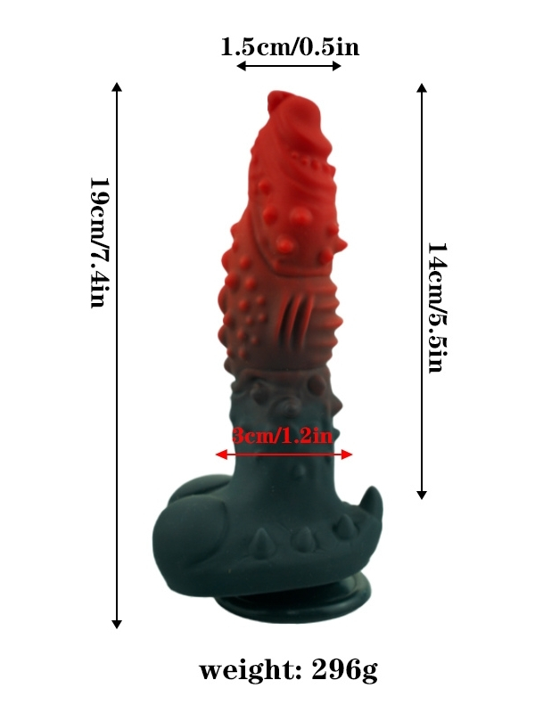 Censan Kırmızı Siyah Canavar Dildo Model 1 - Görsel 4