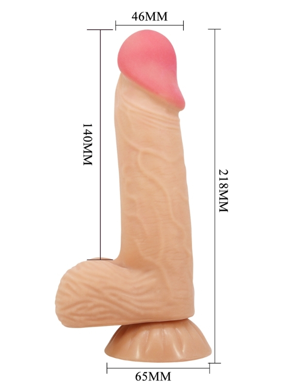 Censan Lisle 8.1 İnç Kıkırdak Yapılı Gerçek Deri Yapılı Dildo - Görsel 2