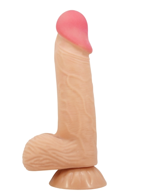 Censan Lisle 8.1 İnç Kıkırdak Yapılı Gerçek Deri Yapılı Dildo - Görsel 5