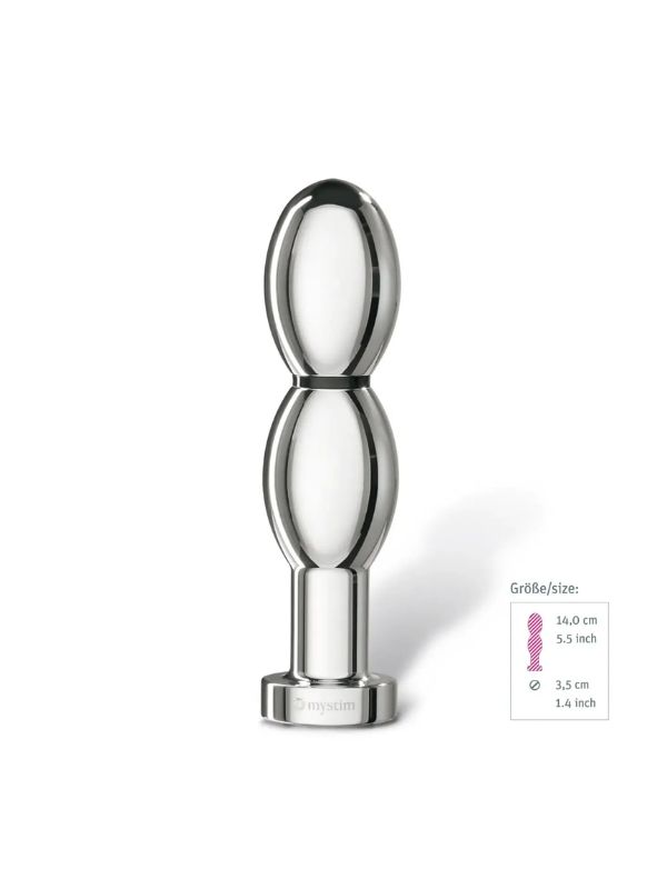 Censan Mystim O(h!)-thello Çelik Anal ve Vajinal Elektirikli Dildo - Görsel 5