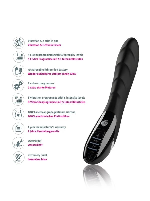 Censan Mystim Sizzling Simon Elektrikli Vibratör Siyah 27cm - Görsel 5