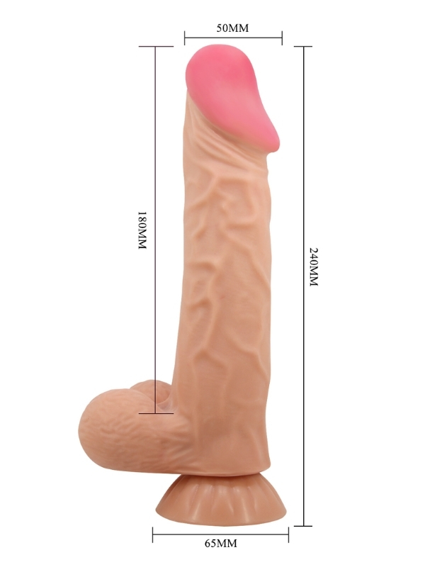 Censan Ortan 9.4 İnç Kıkırdak Yapılı Gerçek Deri Yapılı Dildo - Görsel 2