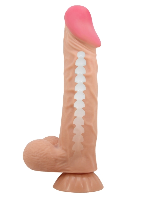 Censan Ortan 9.4 İnç Kıkırdak Yapılı Gerçek Deri Yapılı Dildo - Görsel 3