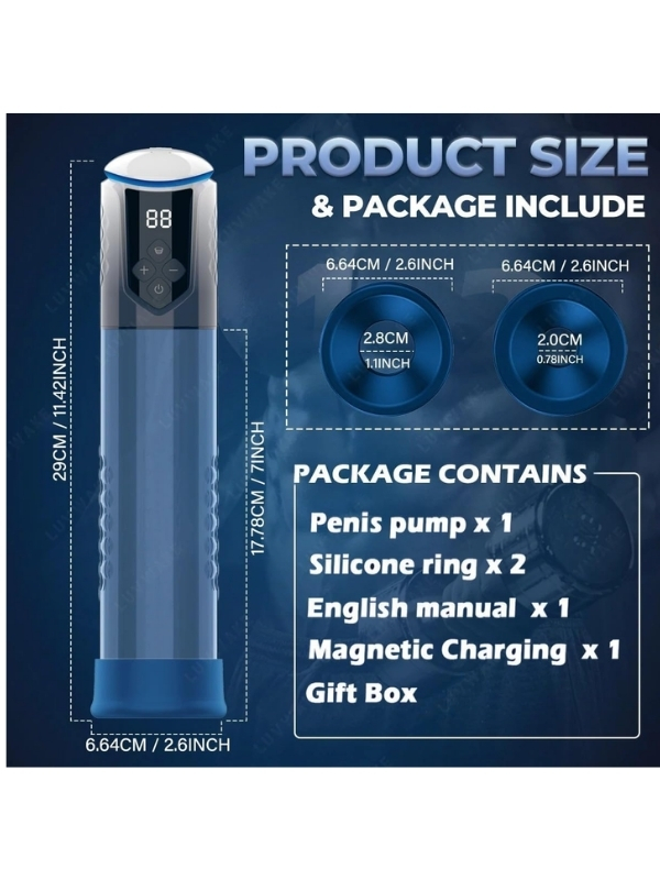 Censan Otomatik Göstergeli RGB Işıklı Penis Pompası - Görsel 3