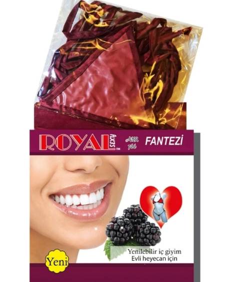 Censan Royal Yenilebilir Tanga Sütyen Böğürtlen Aromalı