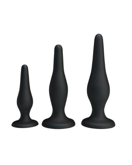 Censan Siyah Silikon Anal Tıkaç Set