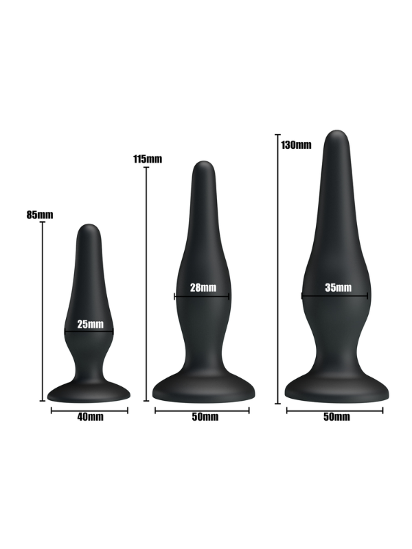 Censan Siyah Silikon Anal Tıkaç Set - Görsel 5