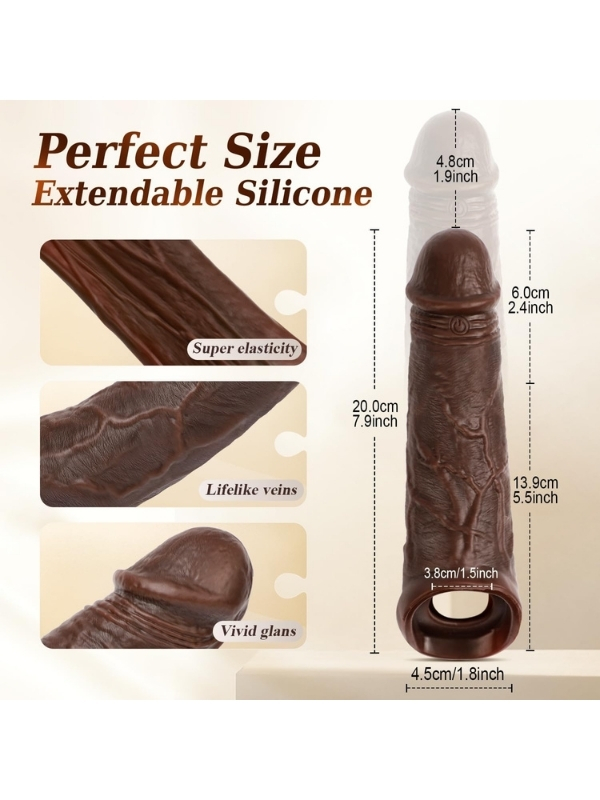 Censan Telefon Kontrollü Melez Renkte Titreşimli Penis Kılıfı - Görsel 2