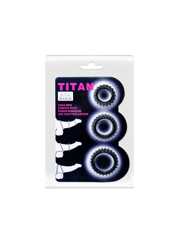Censan Titan 3'lü Siyah Esnek Penis Halkası Seti - Görsel 5