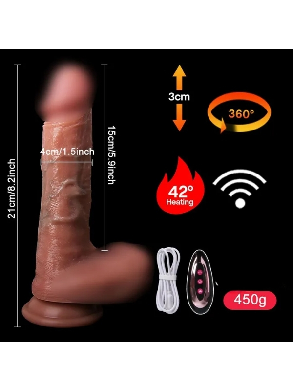 Censan Ultra Realistik Isıtma İleri Geri ve Dönme Fonksiyonlu Gerçekçi Vibratör - Görsel 4
