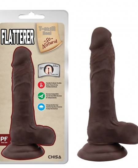 Flatterer Kıkırdaklı Gerçekçi Dildo - 18.6cm Zenci