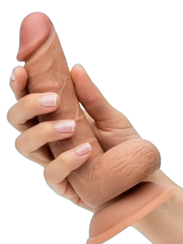 Gerçekçi Testisli Dildo 18 cm - Görsel 5