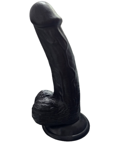Gerçekçi Testisli Siyah Dildo 19 cm
