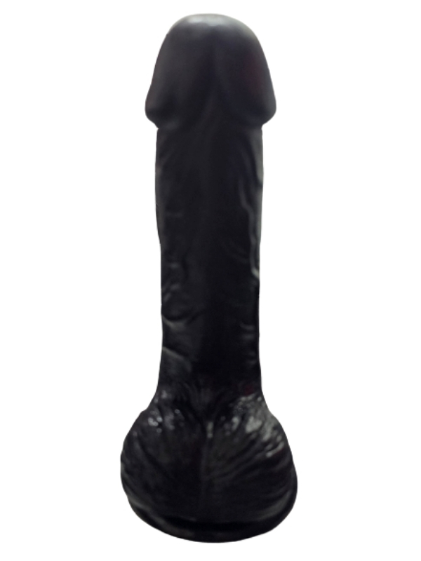 Gerçekçi Testisli Siyah Dildo 19 cm - Görsel 3