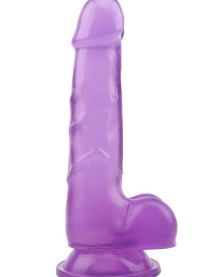 Hi-Rubber Şeffaf Jel Dildo - 19.5cm Mor