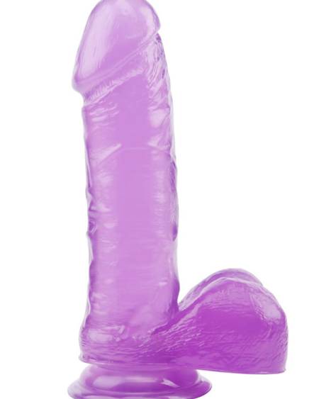 Hi-Rubber Şeffaf Jel Dildo - 19.5cm Mor