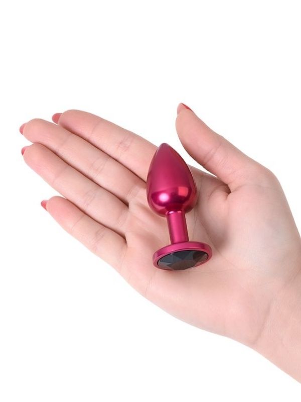 Metal Anal Tıkaç, Metal, kırmızı, siyah kristalli, 7,2 cm, Ø2,8 cm, 50 g - Görsel 3