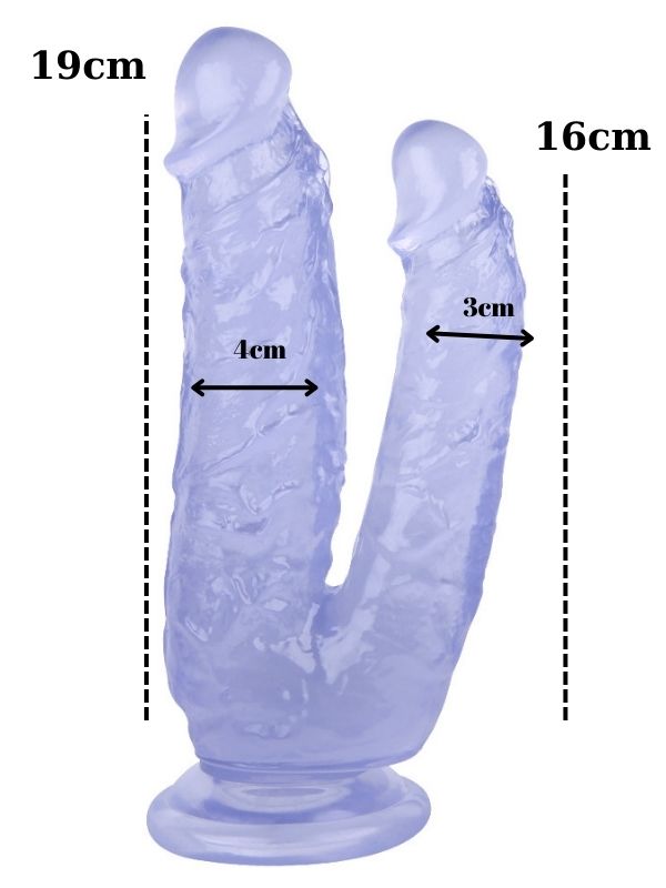 Noctis 19cm Mor Çiftli Dildo No:76 - Görsel 3