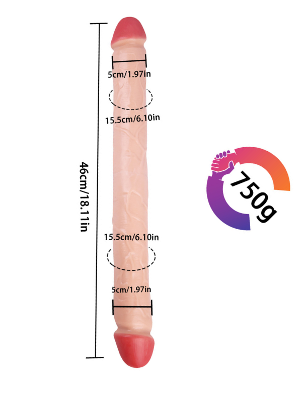 Noctis 46cm Realistik Çift Taraflı Dildo No:88 - Görsel 4