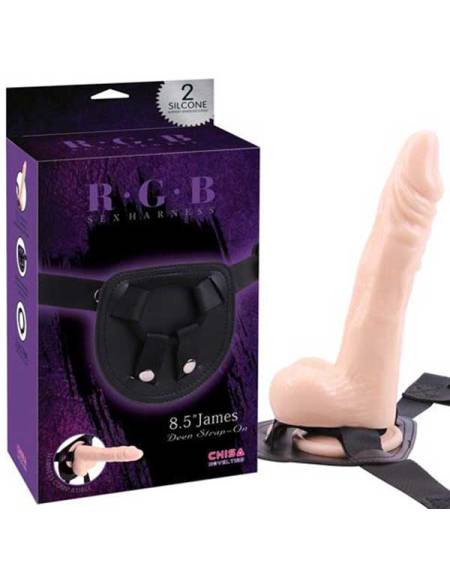 R.G.B Belden Bağlamalı 21.5cm Protez Penis ve Kemeri CH7019