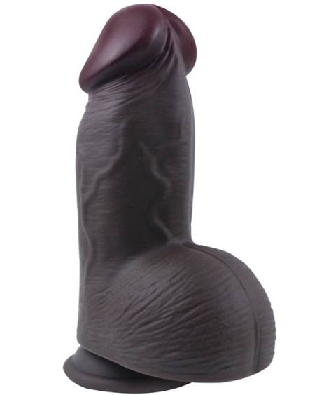 Censan Gerçekçi Tasarımlı Geniş Çaplı Vakum Tabanlı Silikon Dildo 21 cm Siyah