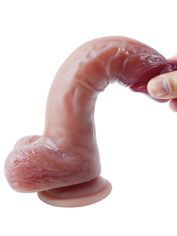 Censan Gerçekçi Tasarımlı Vakum Tabanlı Silikon Dildo 21 cm - Görsel 3
